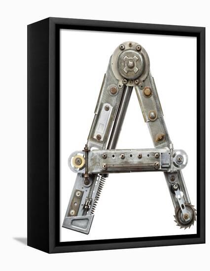 Industrial Metal Alphabet Letter A-donatas1205-Framed Stretched Canvas