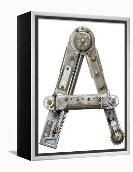 Industrial Metal Alphabet Letter A-donatas1205-Framed Stretched Canvas