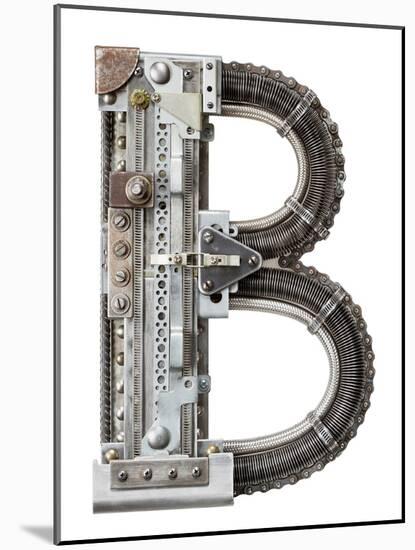 Industrial Metal Alphabet Letter B-donatas1205-Mounted Art Print