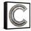 Industrial Metal Alphabet Letter C-donatas1205-Framed Stretched Canvas