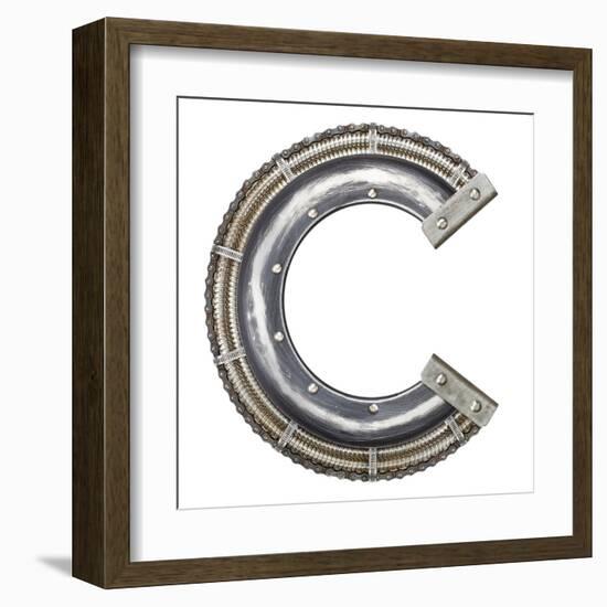 Industrial Metal Alphabet Letter C-donatas1205-Framed Art Print