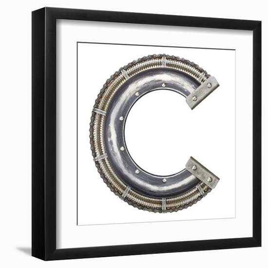 Industrial Metal Alphabet Letter C-donatas1205-Framed Art Print