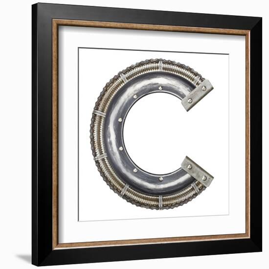 Industrial Metal Alphabet Letter C-donatas1205-Framed Art Print