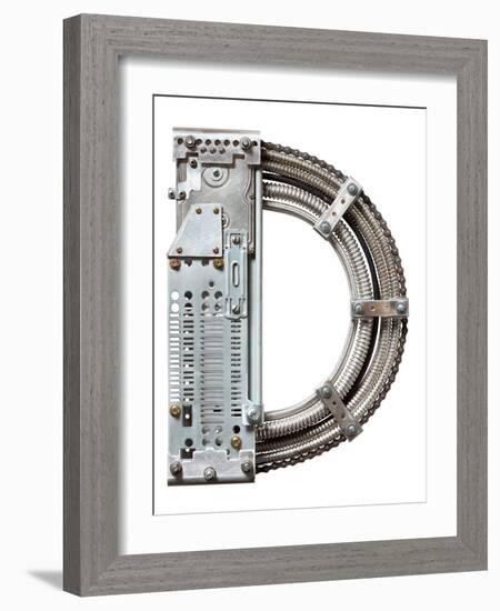 Industrial Metal Alphabet Letter D-donatas1205-Framed Art Print