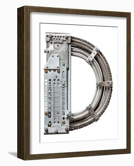 Industrial Metal Alphabet Letter D-donatas1205-Framed Art Print