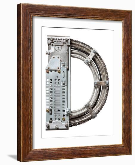 Industrial Metal Alphabet Letter D-donatas1205-Framed Art Print
