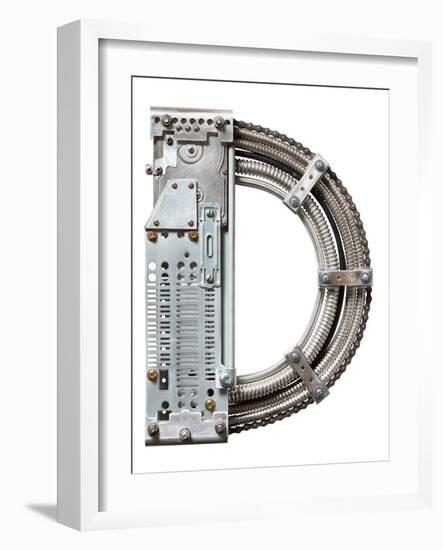 Industrial Metal Alphabet Letter D-donatas1205-Framed Art Print