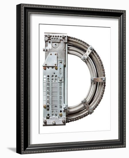 Industrial Metal Alphabet Letter D-donatas1205-Framed Art Print