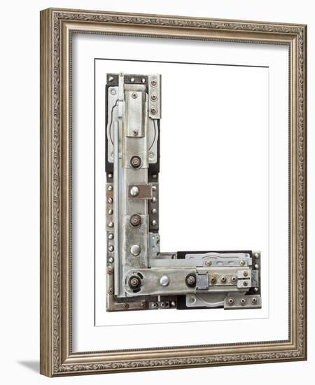 Industrial Metal Alphabet Letter L-donatas1205-Framed Premium Giclee Print