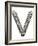 Industrial Metal Alphabet Letter V-donatas1205-Framed Art Print