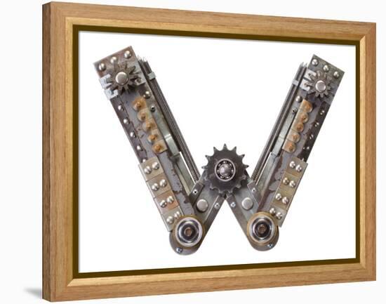 Industrial Metal Alphabet Letter W-donatas1205-Framed Stretched Canvas