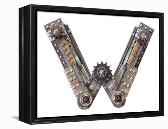 Industrial Metal Alphabet Letter W-donatas1205-Framed Stretched Canvas