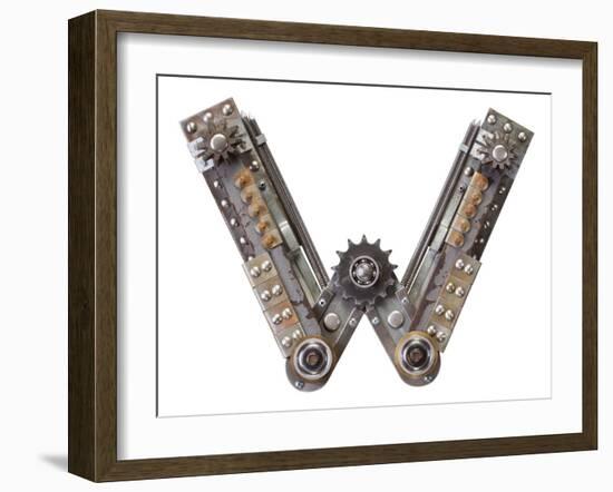 Industrial Metal Alphabet Letter W-donatas1205-Framed Premium Giclee Print