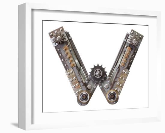 Industrial Metal Alphabet Letter W-donatas1205-Framed Premium Giclee Print