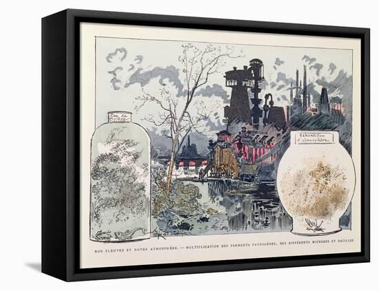 Industrial Pollution, Illustration from 'Le XXeme Siecle, La Vie Electrique', C. 1890-Albert Robida-Framed Premier Image Canvas