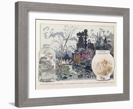 Industrial Pollution, Illustration from 'Le XXeme Siecle, La Vie Electrique', C. 1890-Albert Robida-Framed Giclee Print