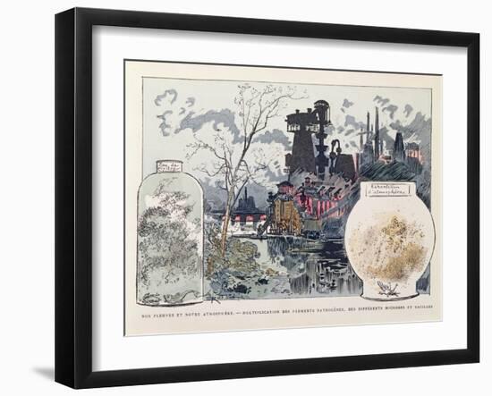 Industrial Pollution, Illustration from 'Le XXeme Siecle, La Vie Electrique', C. 1890-Albert Robida-Framed Giclee Print