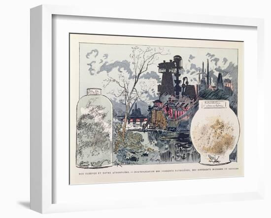 Industrial Pollution, Illustration from 'Le XXeme Siecle, La Vie Electrique', C. 1890-Albert Robida-Framed Giclee Print