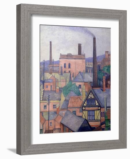 Industrial Roofscape, c.1931-Stanislawa de Karlowska-Framed Giclee Print