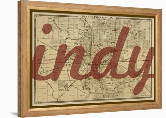 Indy - 1876, Indianapolis - Plan, Indiana, United States Map-null-Framed Premier Image Canvas