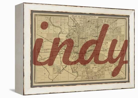 Indy - 1876, Indianapolis - Plan, Indiana, United States Map-null-Framed Premier Image Canvas