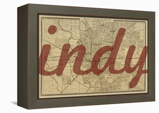 Indy - 1876, Indianapolis - Plan, Indiana, United States Map-null-Framed Premier Image Canvas