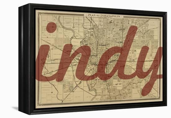 Indy - 1876, Indianapolis - Plan, Indiana, United States Map-null-Framed Premier Image Canvas