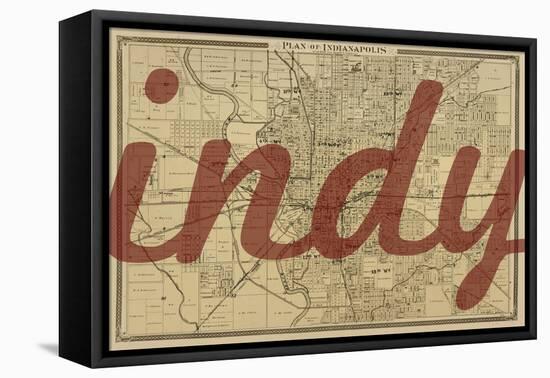 Indy - 1876, Indianapolis - Plan, Indiana, United States Map-null-Framed Premier Image Canvas