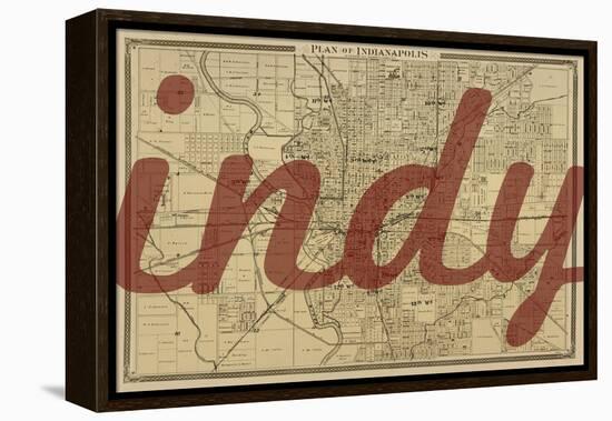 Indy - 1876, Indianapolis - Plan, Indiana, United States Map-null-Framed Premier Image Canvas