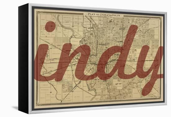 Indy - 1876, Indianapolis - Plan, Indiana, United States Map-null-Framed Premier Image Canvas