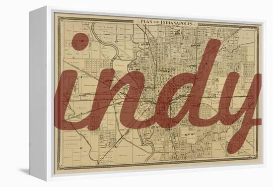 Indy - 1876, Indianapolis - Plan, Indiana, United States Map-null-Framed Premier Image Canvas