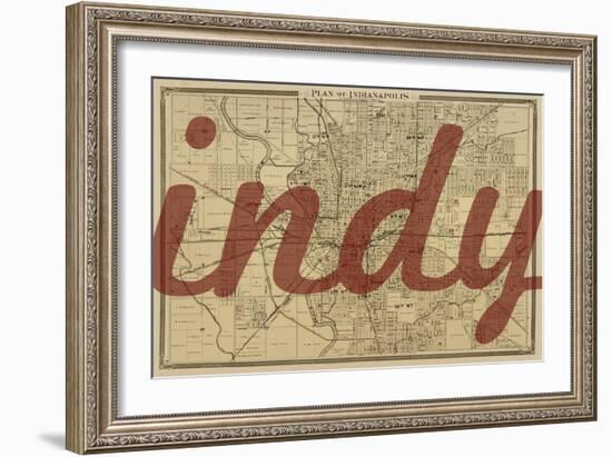 Indy - 1876, Indianapolis - Plan, Indiana, United States Map-null-Framed Giclee Print