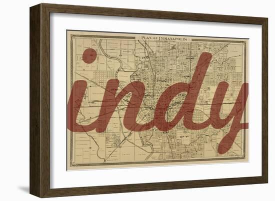 Indy - 1876, Indianapolis - Plan, Indiana, United States Map-null-Framed Giclee Print