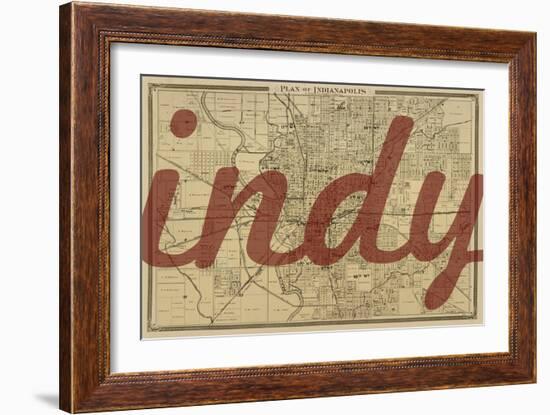 Indy - 1876, Indianapolis - Plan, Indiana, United States Map-null-Framed Giclee Print