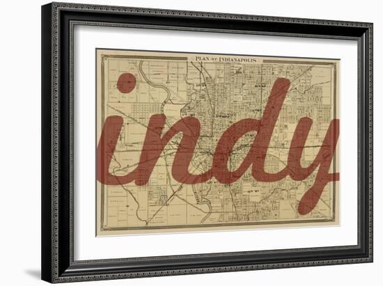 Indy - 1876, Indianapolis - Plan, Indiana, United States Map-null-Framed Giclee Print