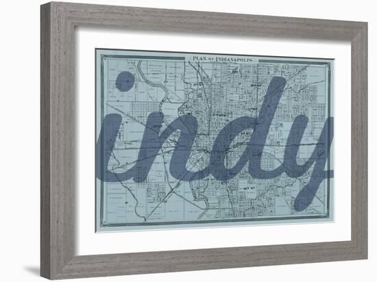 Indy - 1876, Indianapolis - Plan, Indiana, United States Map-null-Framed Giclee Print