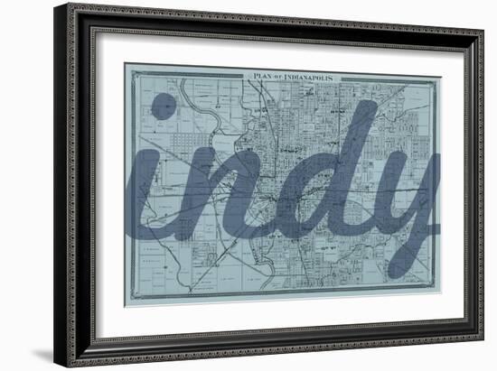 Indy - 1876, Indianapolis - Plan, Indiana, United States Map-null-Framed Giclee Print