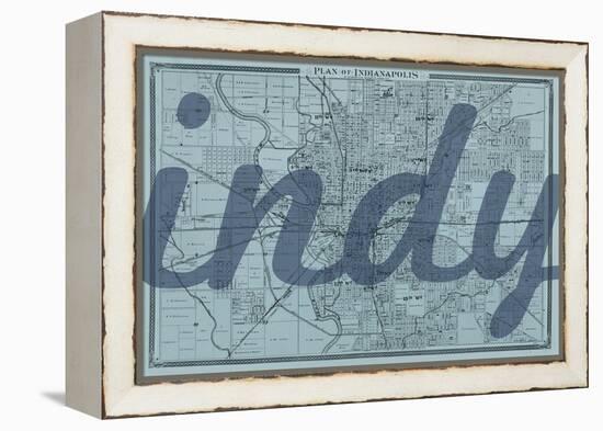 Indy - 1876, Indianapolis - Plan, Indiana, United States Map-null-Framed Premier Image Canvas