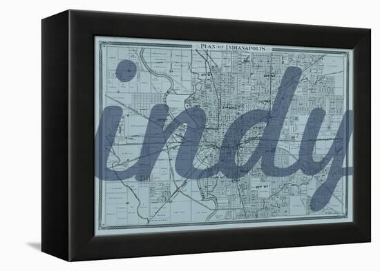 Indy - 1876, Indianapolis - Plan, Indiana, United States Map-null-Framed Premier Image Canvas