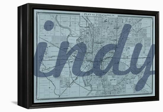 Indy - 1876, Indianapolis - Plan, Indiana, United States Map-null-Framed Premier Image Canvas