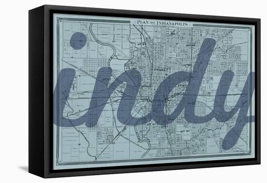 Indy - 1876, Indianapolis - Plan, Indiana, United States Map-null-Framed Premier Image Canvas