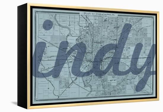 Indy - 1876, Indianapolis - Plan, Indiana, United States Map-null-Framed Premier Image Canvas