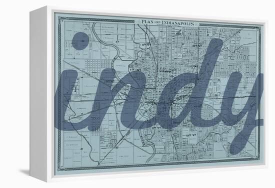 Indy - 1876, Indianapolis - Plan, Indiana, United States Map-null-Framed Premier Image Canvas