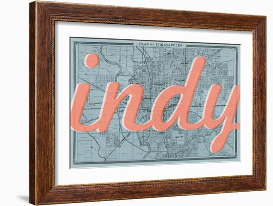 Indy - 1876, Indianapolis - Plan, Indiana, United States Map-null-Framed Giclee Print