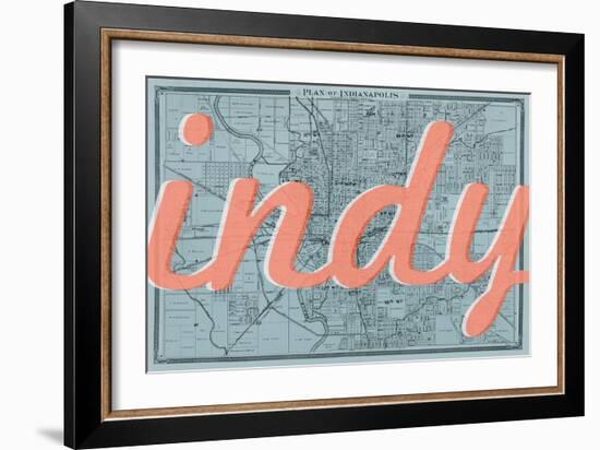 Indy - 1876, Indianapolis - Plan, Indiana, United States Map-null-Framed Giclee Print