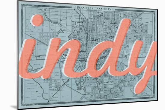 Indy - 1876, Indianapolis - Plan, Indiana, United States Map-null-Mounted Giclee Print