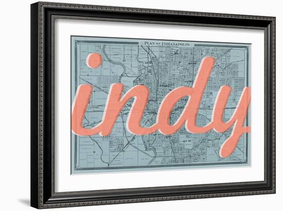 Indy - 1876, Indianapolis - Plan, Indiana, United States Map-null-Framed Giclee Print