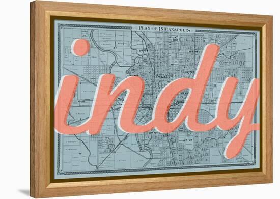 Indy - 1876, Indianapolis - Plan, Indiana, United States Map-null-Framed Premier Image Canvas