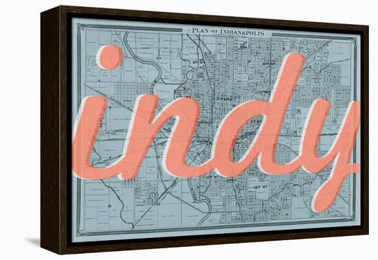 Indy - 1876, Indianapolis - Plan, Indiana, United States Map-null-Framed Premier Image Canvas