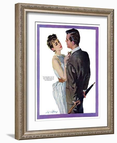 Inexperienced Male  - Saturday Evening Post "Leading Ladies", December 4, 1954 pg.29-Coby Whitmore-Framed Giclee Print